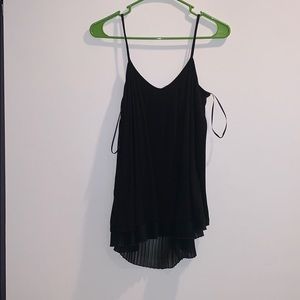 NWOT Black Tank Top with chiffon Back Sz Small